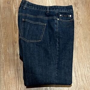 Womens Faconnable 5 pocket Dark Blue Denim Straight Leg Jeans Size 10